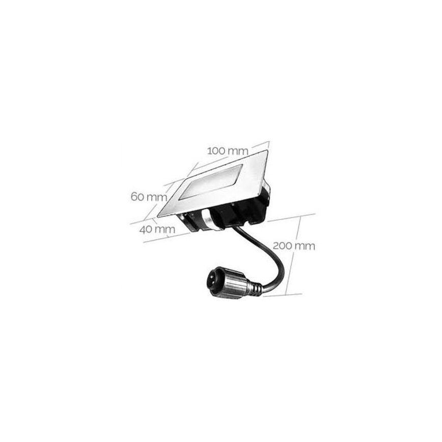 Lámpara empotrable de exterior LED EASY CONNECT LED/2W/230V 3000K IP67 rectangular