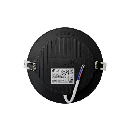 Lámpara empotrable LED CIRCLE LED/12W/230V 4000K diá. 17 cm negro