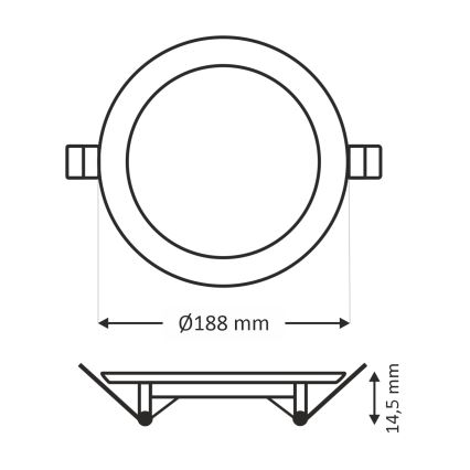Lámpara empotrable LED CIRCLE LED/15W/230V 6500K diá. 18,8 cm blanco