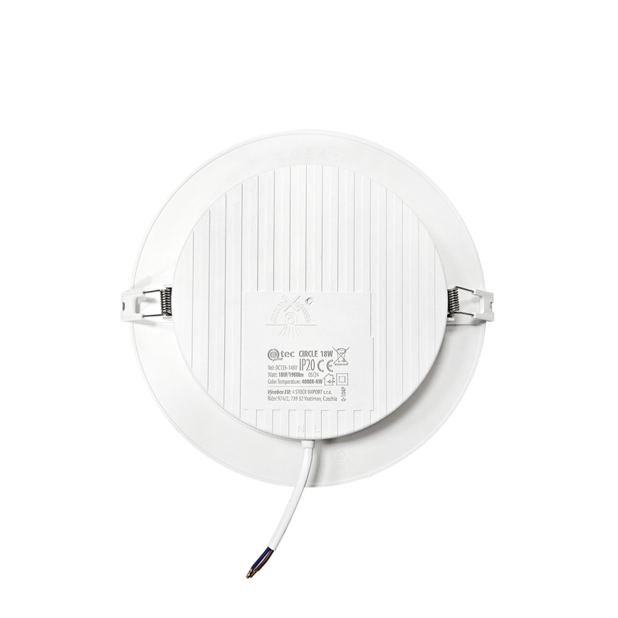 Lámpara empotrable LED CIRCLE LED/18W/230V 4000K diá. 22 cm blanco