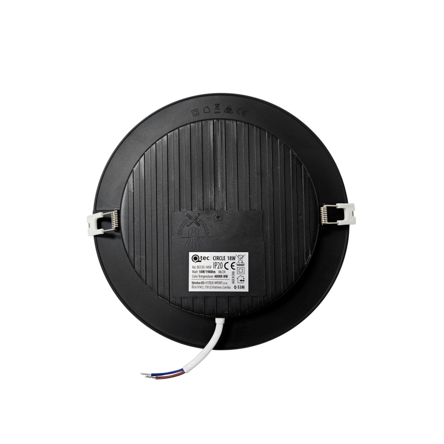 Lámpara empotrable LED CIRCLE LED/18W/230V 4000K diá. 22 cm negro