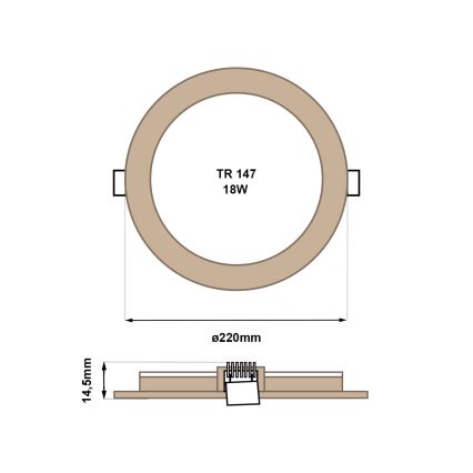 Lámpara empotrable LED CIRCLE LED/18W/230V 4200K diá. 22 cm marrón