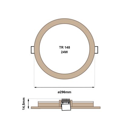 Lámpara empotrable LED CIRCLE LED/24W/230V 4200K diá. 29,6 cm marrón
