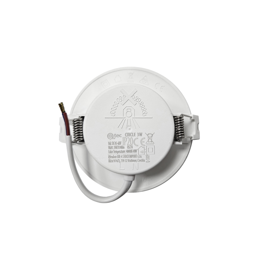 Lámpara empotrable LED CIRCLE LED/3W/230V 4000K diá. 9 cm blanco