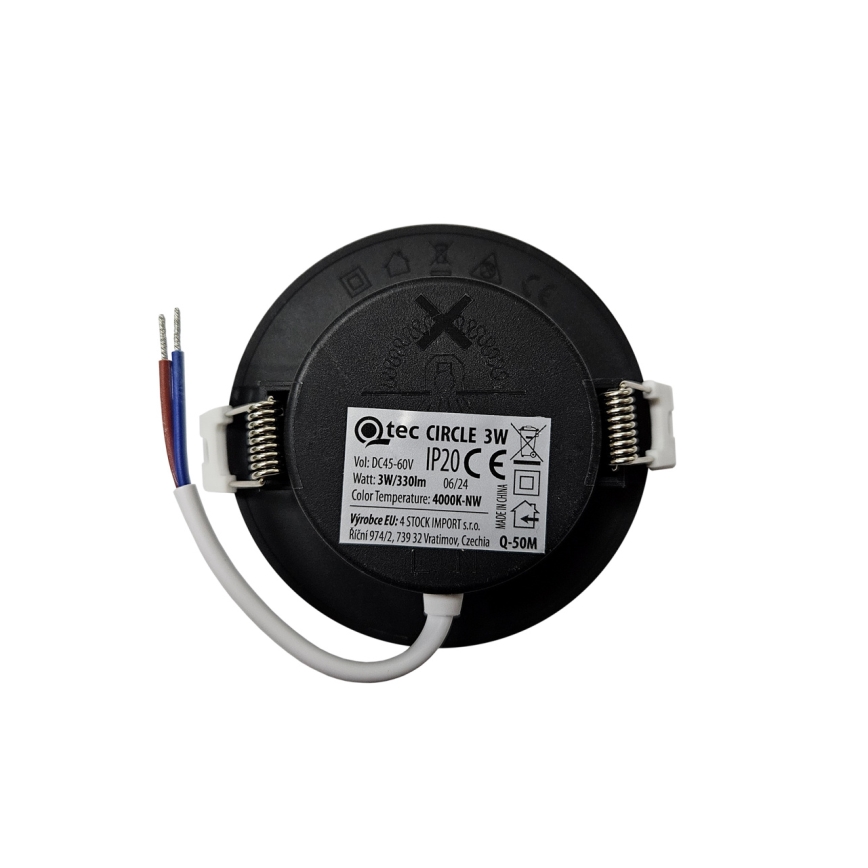 Lámpara empotrable LED CIRCLE LED/3W/230V 4000K diá. 9 cm negro