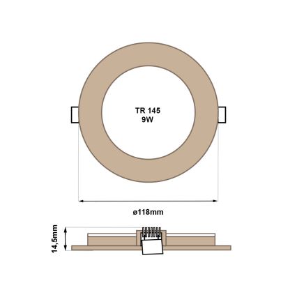 Lámpara empotrable LED CIRCLE LED/6W/230V 4200K diá. 11,8 cm marrón