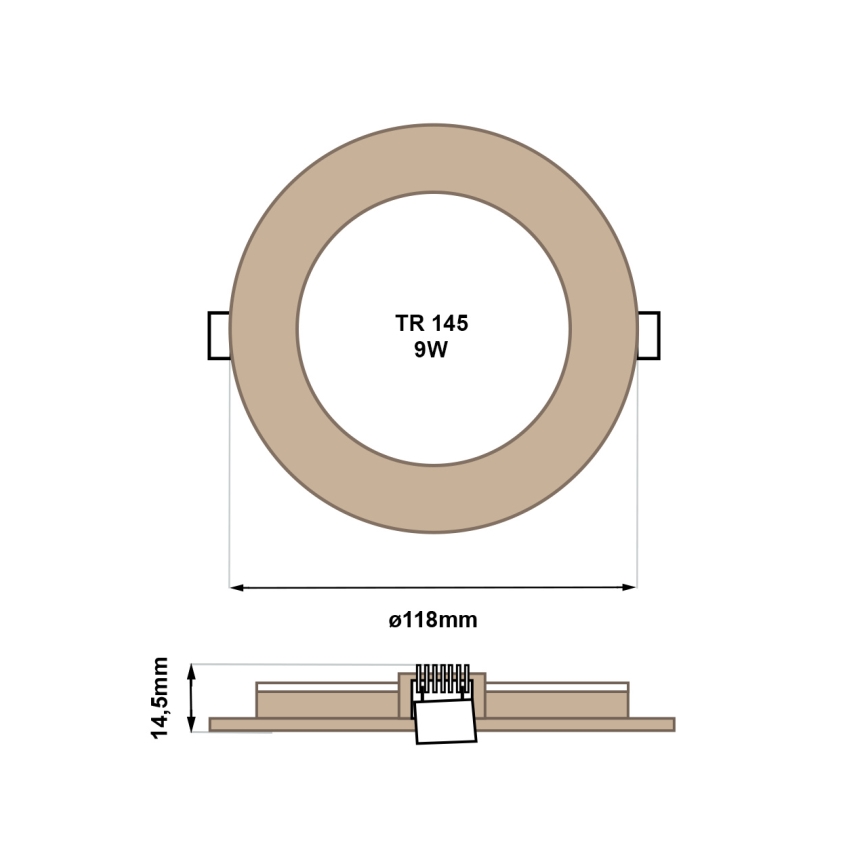 Lámpara empotrable LED CIRCLE LED/6W/230V 4200K diá. 11,8 cm marrón