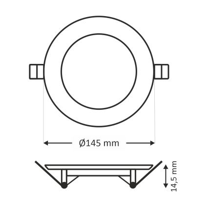 Lámpara empotrable LED CIRCLE LED/9W/230V 6500K diá. 14,5 cm blanco