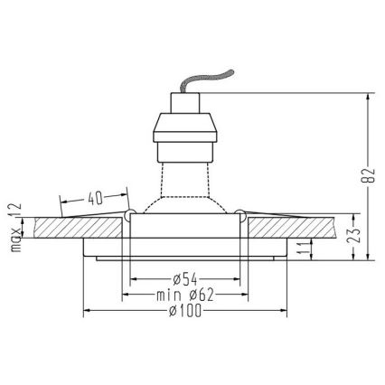 Lámpara empotrable LED EYE 1xGU10/50W + LED/3W/230V