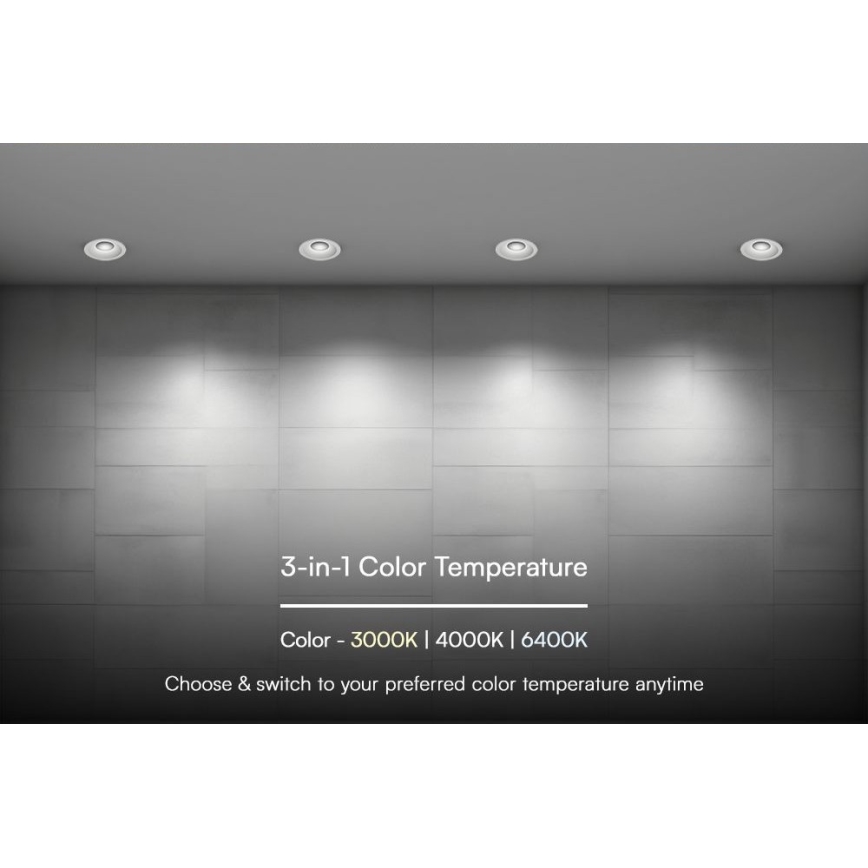 Lámpara empotrable LED LED/12W/230V 3000/4000/6400K ø 8,6 cm blanco