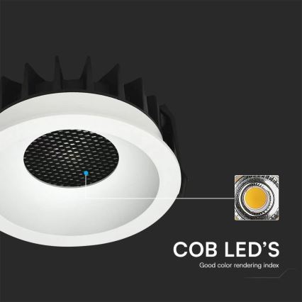 Lámpara empotrable LED LED/12W/230V 3000/4000/6400K ø 8,6 cm blanco