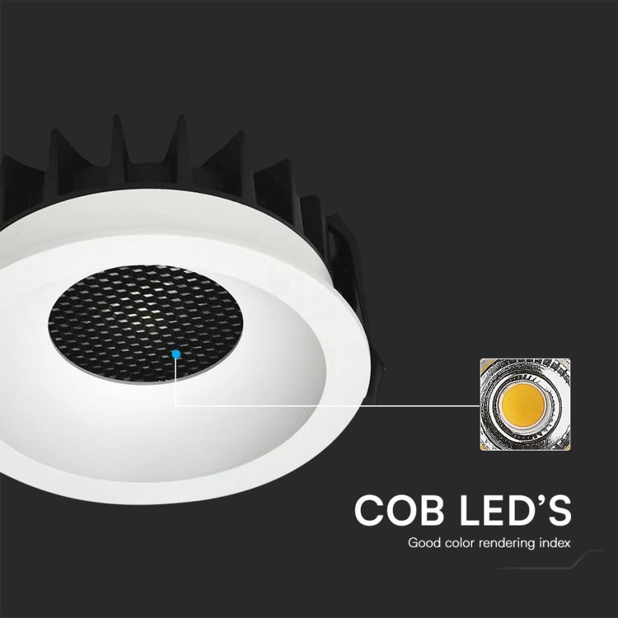 Lámpara empotrable LED LED/12W/230V 3000/4000/6400K ø 8,6 cm blanco
