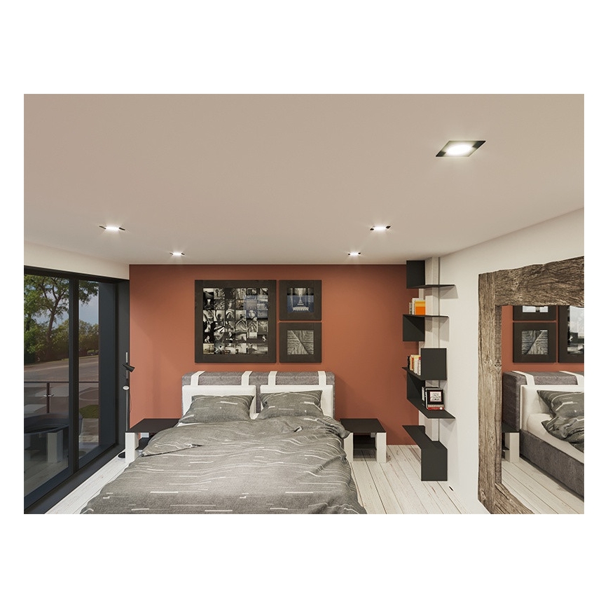 Lámpara empotrable LED LED/18W/230V 3000K 11,5x11,5 cm negro