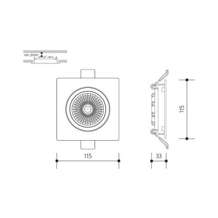 Lámpara empotrable LED LED/18W/230V 4000K 11,5x11,5 cm blanco
