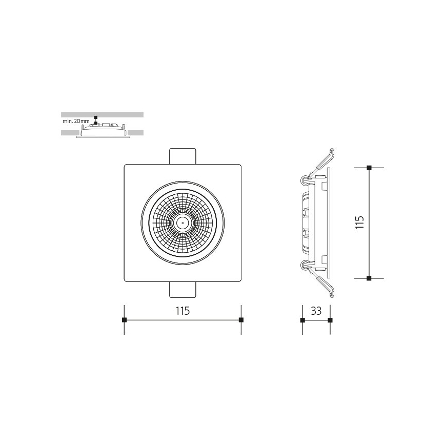 Lámpara empotrable LED LED/18W/230V 4000K 11,5x11,5 cm blanco