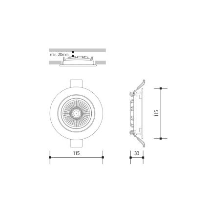 Lámpara empotrable LED LED/18W/230V 4000K diá. 11,5 cm negro