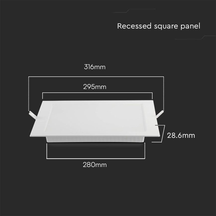 Lámpara empotrable LED LED/24W/230V 29,5x29,5 cm 6500K blanco