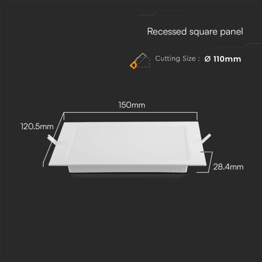 Lámpara empotrable LED LED/6W/230V 12x12 cm 6500K blanco