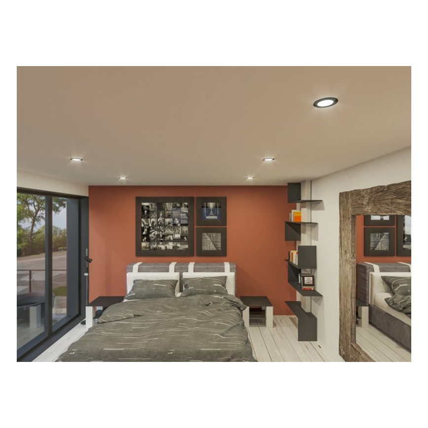 Lámpara empotrable LED LED/6W/230V 3000K diá. 8,5 cm negro