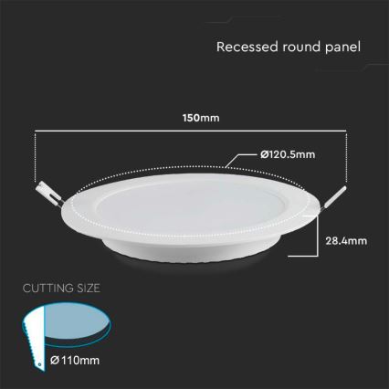 Lámpara empotrable LED LED/6W/230V diá. 12 cm 4000K blanco