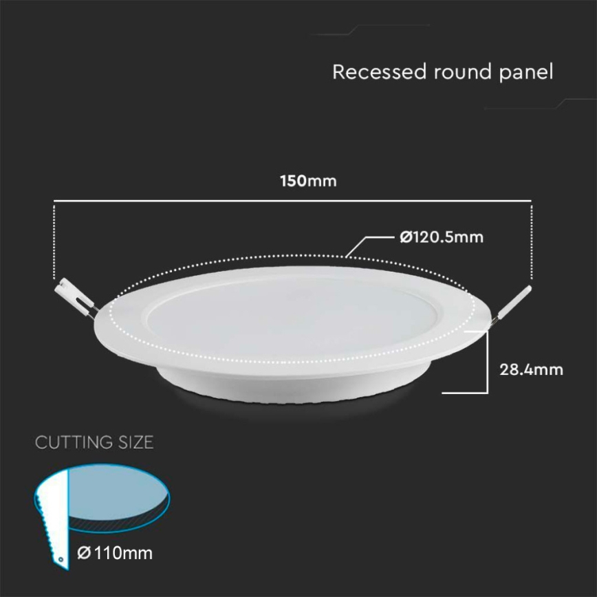 Lámpara empotrable LED LED/6W/230V diá. 12 cm 4000K blanco