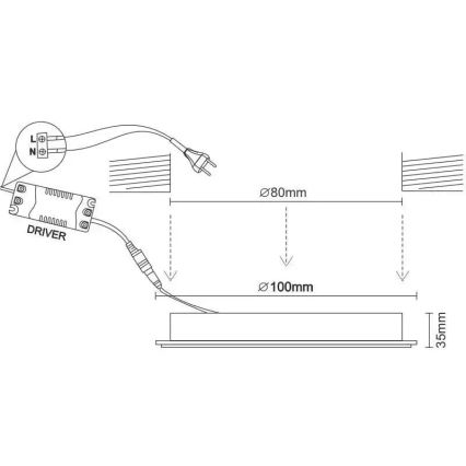 Lámpara empotrable LED LED/7,5W/230V 4000K negro/dorado