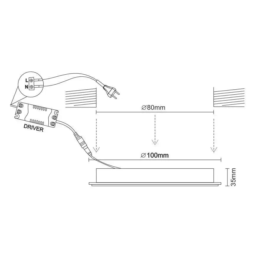 Lámpara empotrable LED LED/7,5W/230V 4000K negro