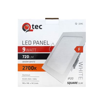 Lámpara empotrable LED QTEC LED/9W/230V 2700K 14,6x14,6 cm