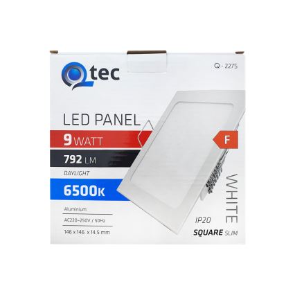 Lámpara empotrable LED QTEC LED/9W/230V 6500K 14,6x14,6 cm