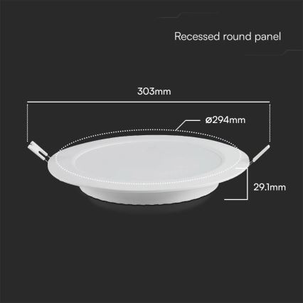 Lámpara empotrable LED SAMSUNG CHIP LED/24W/230V 6500K diá. 29,4 cm blanco
