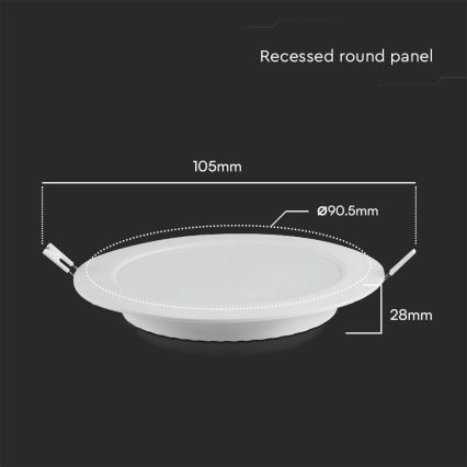 Lámpara empotrable LED SAMSUNG CHIP LED/3W/230V 6500K diá. 9,5 cm blanco