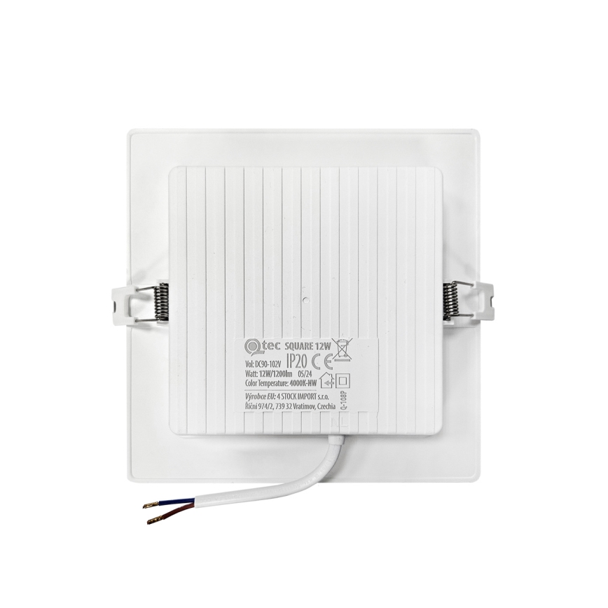 Lámpara empotrable LED SQUARE LED/12W/230V 4000K 17x17 cm blanco