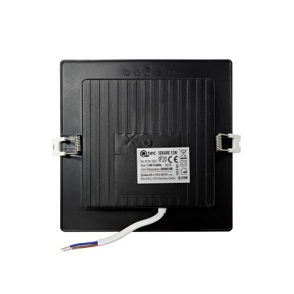 Lámpara empotrable LED SQUARE LED/12W/230V 4000K 17x17 cm negro