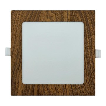 Lámpara empotrable LED SQUARE LED/12W/230V 4200K 16,8x16,8 cm marrón