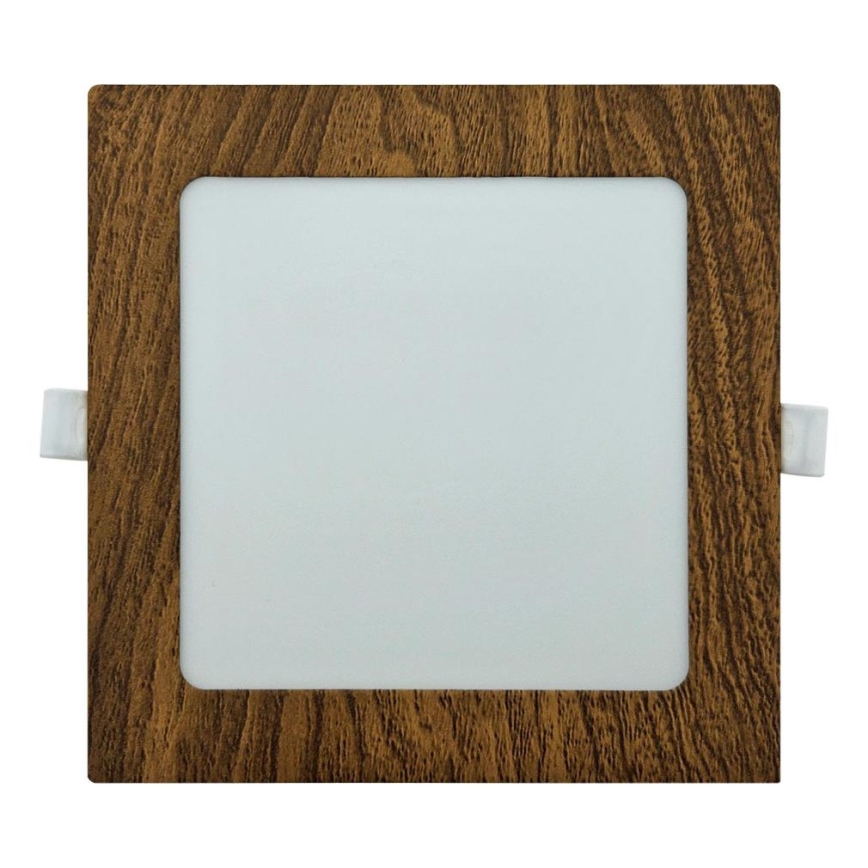 Lámpara empotrable LED SQUARE LED/12W/230V 4200K 16,8x16,8 cm marrón