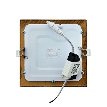 Lámpara empotrable LED SQUARE LED/12W/230V 4200K 16,8x16,8 cm marrón