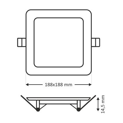 Lámpara empotrable LED SQUARE LED/15W/230V 6500K 18,8x18,8 cm blanco