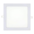 Lámpara empotrable LED SQUARE LED/18W/230V 2700K 22x22 cm blanco