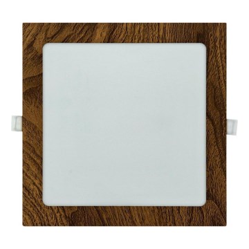 Lámpara empotrable LED SQUARE LED/18W/230V 4200K 22x22 cm marrón