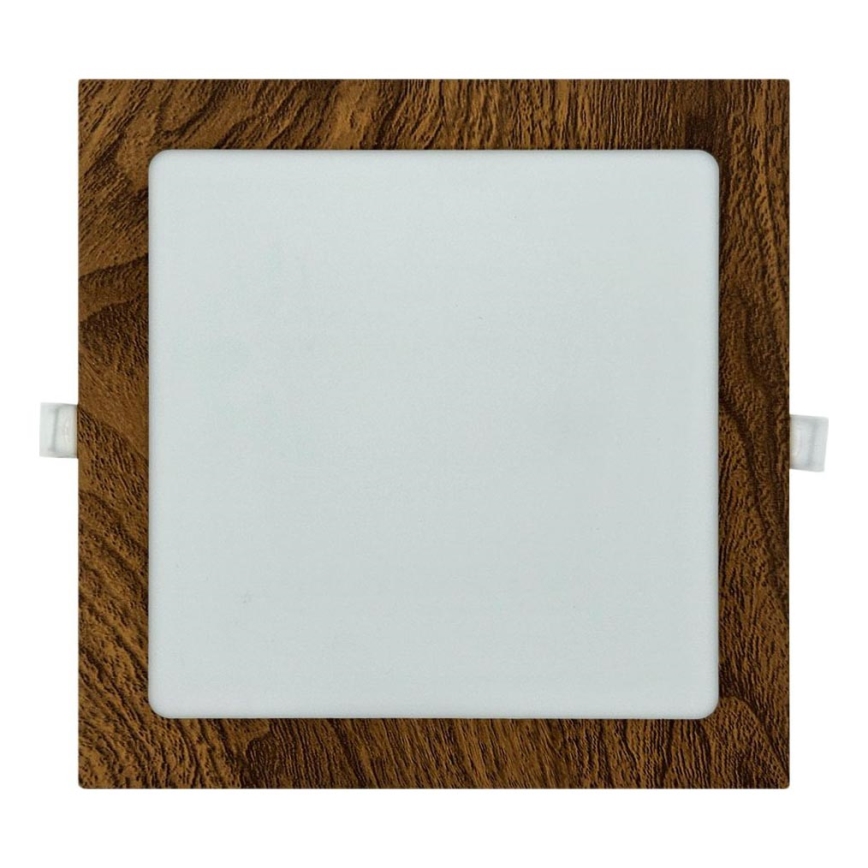Lámpara empotrable LED SQUARE LED/18W/230V 4200K 22x22 cm marrón
