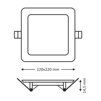 Lámpara empotrable LED SQUARE LED/18W/230V 4200K 22x22 cm marrón