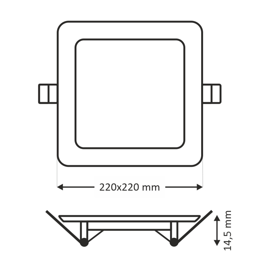 Lámpara empotrable LED SQUARE LED/18W/230V 6500K 22x22 cm blanco