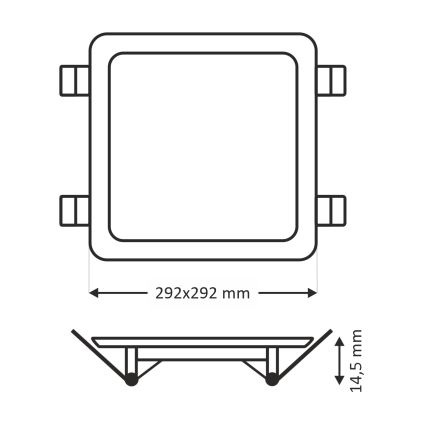 Lámpara empotrable LED SQUARE LED/24W/230V 4200K 29,2x29,2 cm marrón