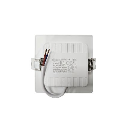 Lámpara empotrable LED SQUARE LED/3W/230V 4000K 9x9 cm blanco