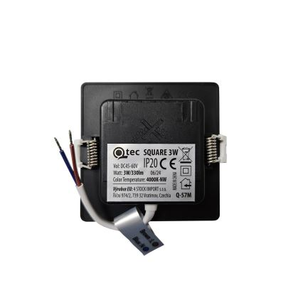 Lámpara empotrable LED SQUARE LED/3W/230V 4000K 9x9 cm negro