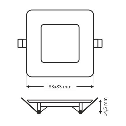 Lámpara empotrable LED SQUARE LED/3W/230V 4200K 8,3x8,3 cm blanco