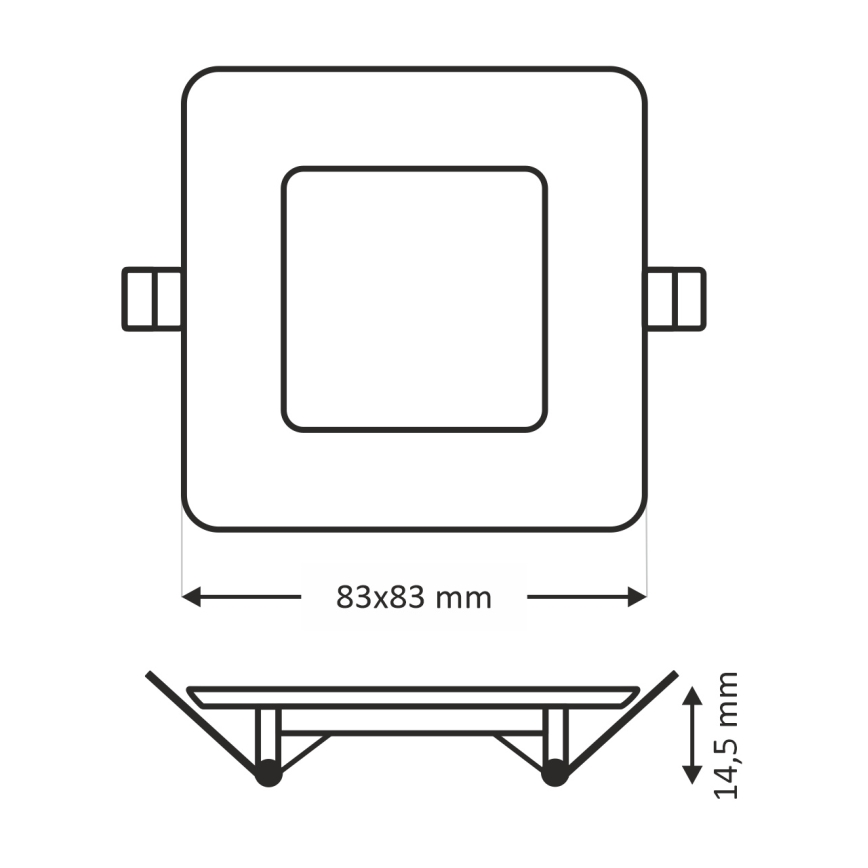 Lámpara empotrable LED SQUARE LED/3W/230V 4200K 8,3x8,3 cm blanco