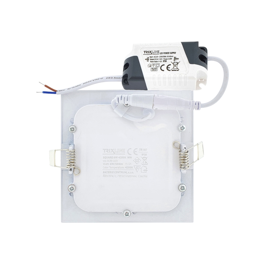 Lámpara empotrable LED SQUARE LED/6W/230V 4200K 11,8x11,8 cm blanco