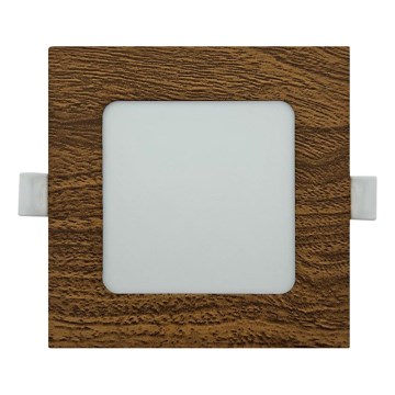 Lámpara empotrable LED SQUARE LED/6W/230V 4200K 11,8x11,8 cm marrón