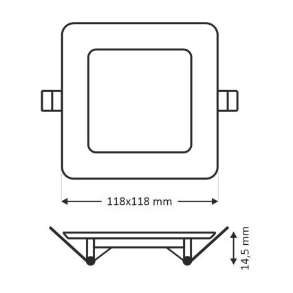 Lámpara empotrable LED SQUARE LED/6W/230V 6500K 11,8x11,8 cm blanco